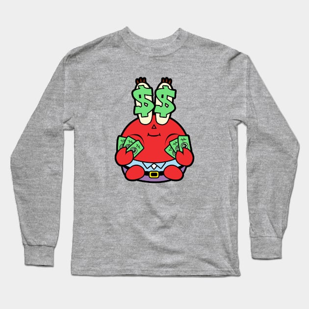 Baby Mr Krabs Love Money Long Sleeve T-Shirt by liora natalia